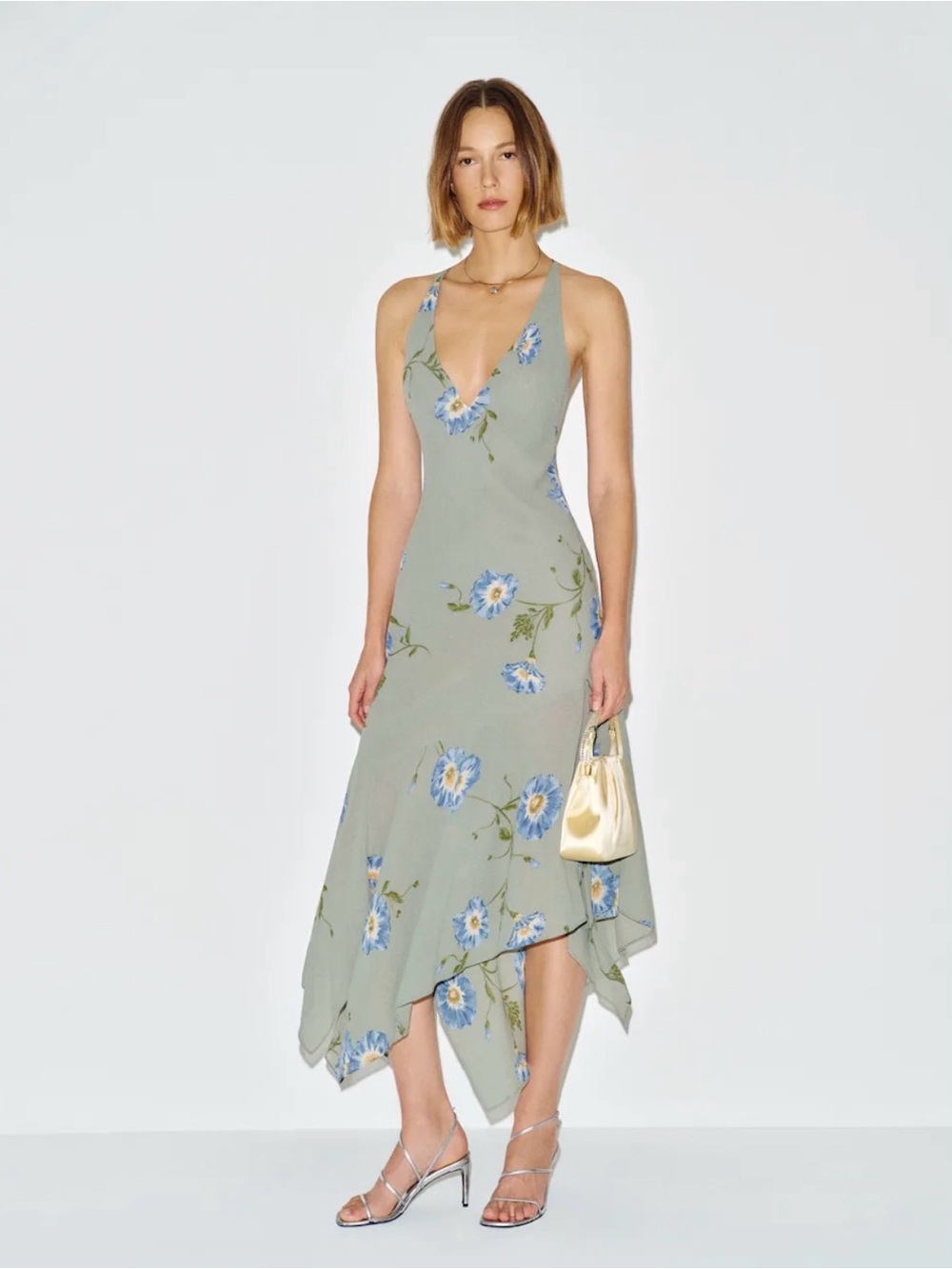 Reformation - Marysia Dress Green Midi Dress NWT